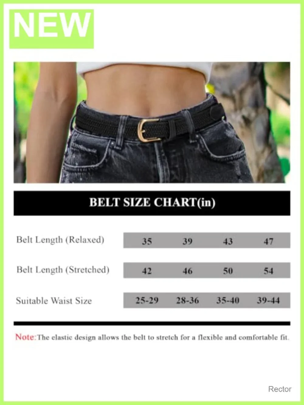 2 Pack Elastic Woven Stretch Belt for Women, Braided PU Leather Belt